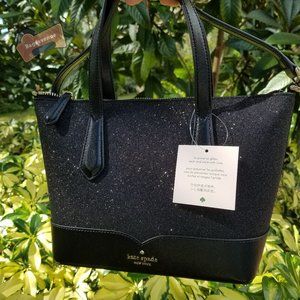 Kate Spade Black Satchel with Sparkly Finish